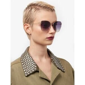 New Etro ETRO0021/S 00009O Rose Gold Frame Gradient Grey Lens Sunglasses